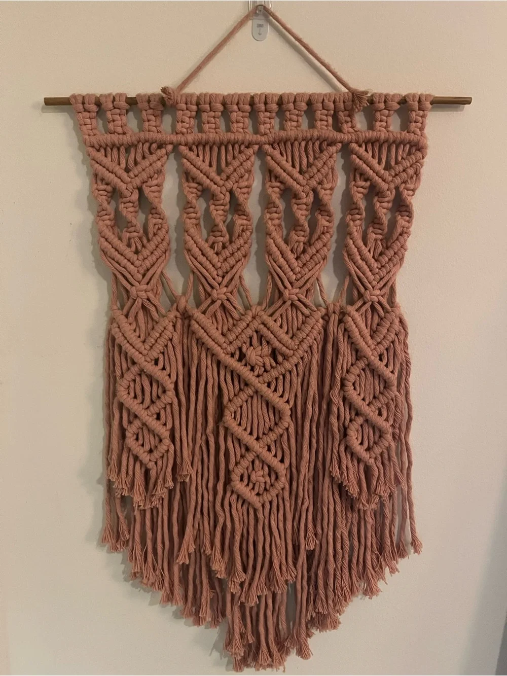 Handmade Blush Pink Macramé Wall Hanging
